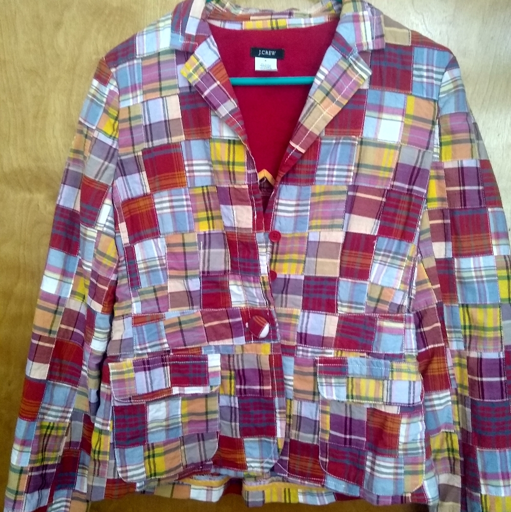 J. Crew Madras Plaid Jacket